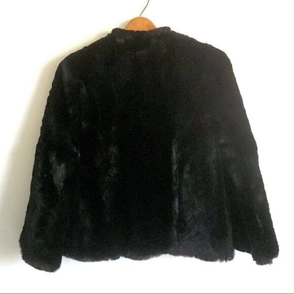 Vintage Mink Real Fur Jacket Bell Sleeves Black S - Picture 4 of 8